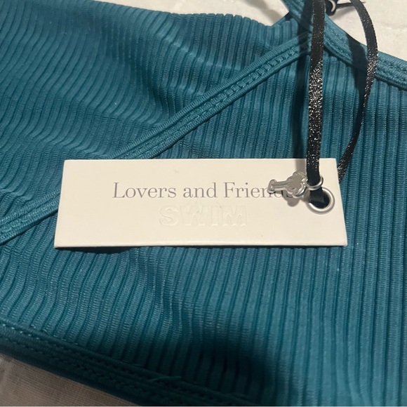 Lovers + Friends Teal Ribbed Angeles Bikini Set (top and bottom) - Picture 6 of 11